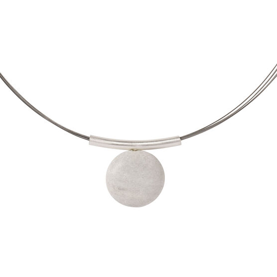 Light grey small stone pendant necklace